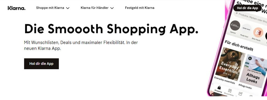 Die App von Klarna