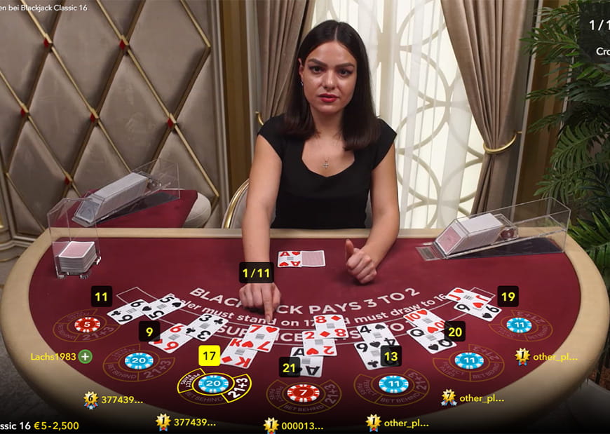 Live Blackjack im Online Casino