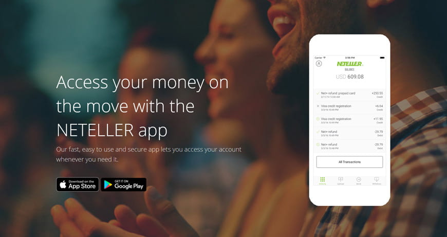 Die App von Neteller.