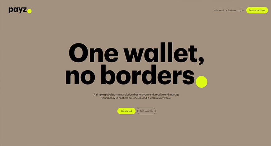 Die Webseite des Zahlungsdienstleisters Payz.