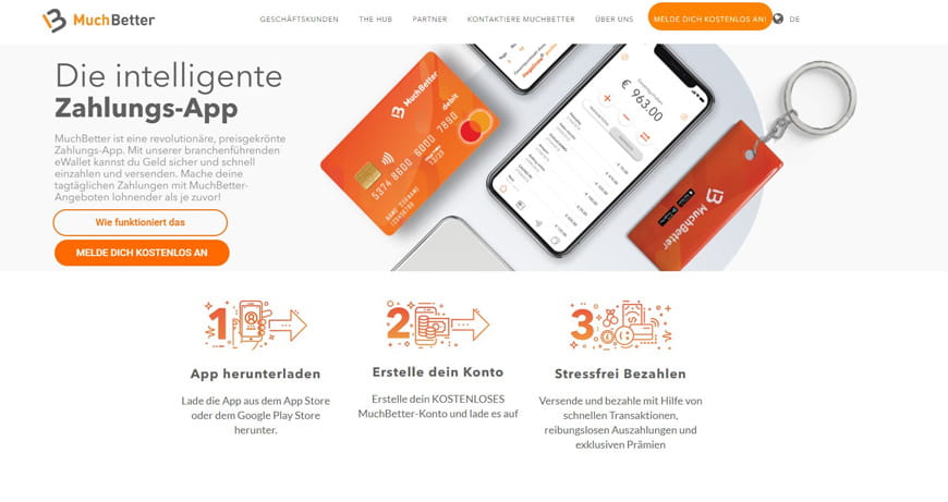 Die Webseite des Zahlungsdienstleisters MuchBetter