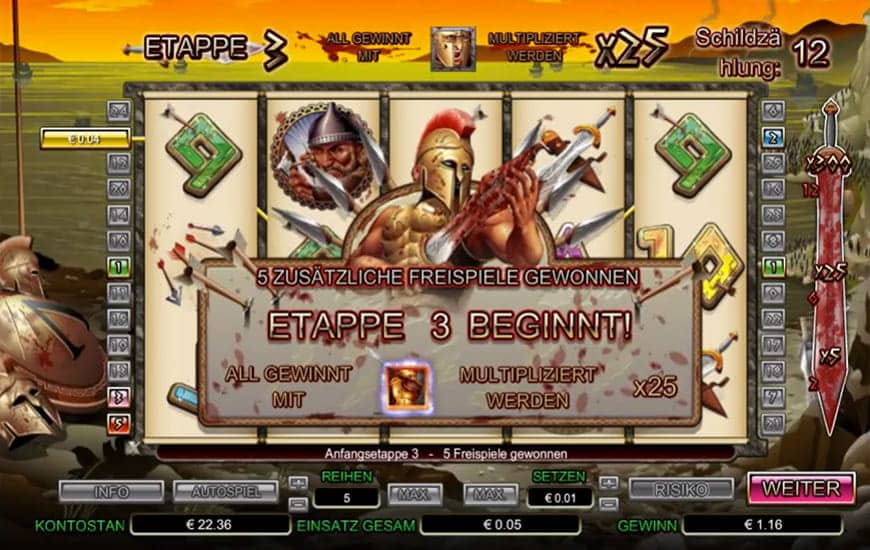 Beste Grafik in höchster Auflösung ist im Slot 300 Shields von NextGen Gaming garantiert.