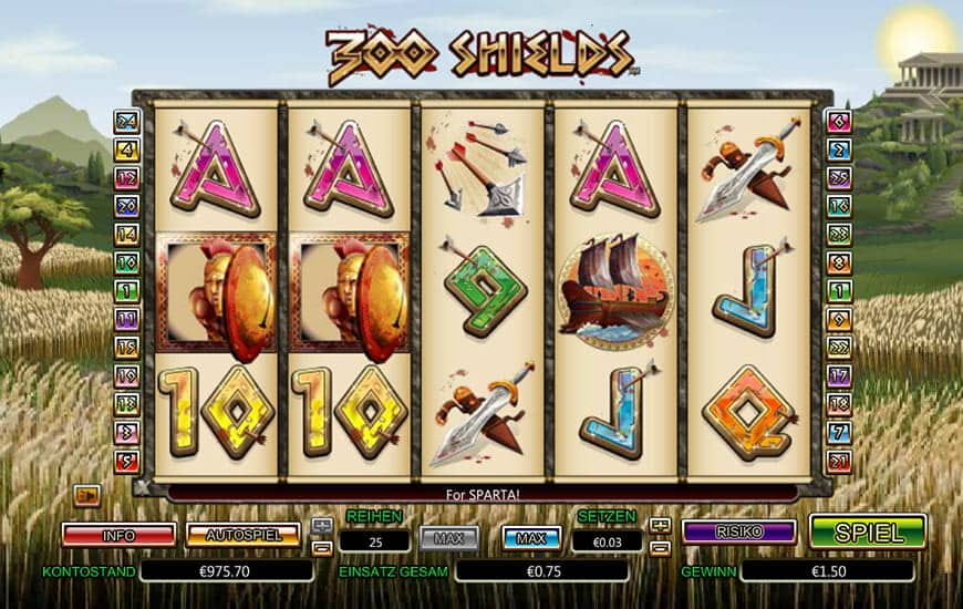 Das Automatenspiel 300 Shields gibt es auch als mobile Version.
