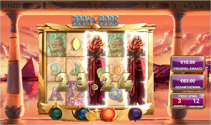 Während der Freispiele erweckt das Buch die Götter aus ihrem Schlaf.