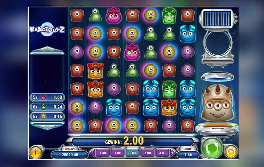 Du kannst den Reactoonz Slot immer und überall auch mobil spielen.