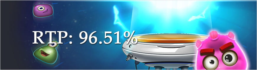 Die Auszahlungsrate des Reactoonz Slots beträgt 96.51%.