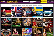Die einzigartigen Live Casino Spiele bei SlotsMagic